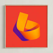 "Hook" - Art Print in Warm Red by Andrew McClintock - Framed