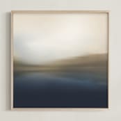 "Morning in the Mountains" - Art Print in Misty Blue by Karen Kaul - Framed