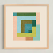 "Pixel Plush II" - Art Print in Moss Green by Creo Study - Framed