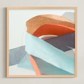 "Meanderings 10" - Art Print in Mediterranean Blue by Jenny Phillips - Framed