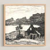 "The Melancholy of Stones" - Art Print in warm grey by Eva Marion - Framed