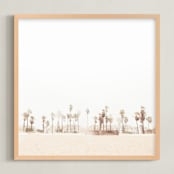 "Stormy Palms" - Art Print in warm storm by Kamala Nahas - Framed