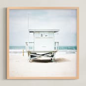 "8th Street Tower" - Art Print in blue by Shannon Howard - Framed