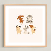 "pups" - Art Print in Sand by Vivian Yiwing - Framed