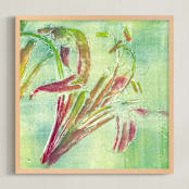 "Exotic Lily" - Art Print in Mint Green by Marta Berk - Framed
