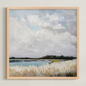 "Lakeside Reeds" - Art Print in green gray by Shina Choi - Framed