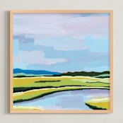 "Serene Dream" - Art Print in Soft Blues by Stick and Petal - Framed
