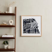 "Filled Map: Custom Print" - Custom Print in Midnight Blue by Minted - In a Room
