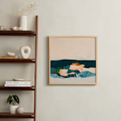 "Abstract Seascape Crashing Waves" - Art Print in turquoise blue by Caryn Owen - In a Room