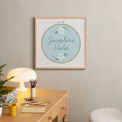 "Embroidery Name" - Personalized Art Print in Sky by Carolyn Kach - In a Room