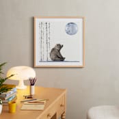"Once upon a blue moon" - Art Print in white by Maja Cunningham - In a Room