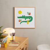 "Basking In The Sun" - Art Print in Alligator Green by Oscar and Emma - Karly Depew - In a Room