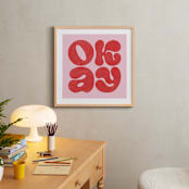 "OKAY" - Art Print in Strawberry by Sam Dubeau - In a Room