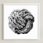 "Monkey Fist" - Art Print in White by Lucas Wade - Framed