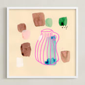 "Vase Study" - Art Print in Hot Pink by Lindsay Megahed - Framed