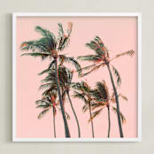"Aloha" - Art Print in starburst pink by Alicia Abla - Framed
