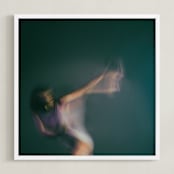 "Don't Go" - Art Print in Teal by Derick W Daily - Framed