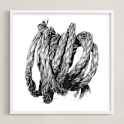 "Loose Coil" - Art Print in White by Lucas Wade - Framed