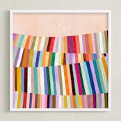 "All the Colors 2" - Art Print in Vintage Pink by melanie mikecz - Framed