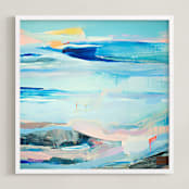 "Beach Day I" - Art Print in Aqua by Cristina Marie - Framed