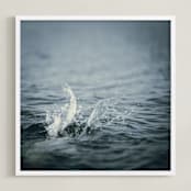 "Just off the dock II" - Art Print in Steel Blue by Jacquelyn Sloane Siklos - Framed
