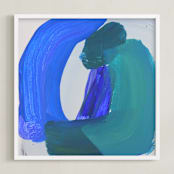 "Yield" - Art Print in blue green by Nell Waters Bernegger - Framed