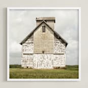 "weathered barn" - Art Print in weathered white by Baumbirdy - Framed