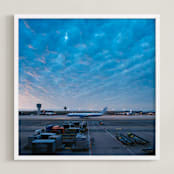 "Departure" - Art Print in Dusk Blue by Andrew McClintock - Framed
