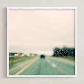 "Road and Rain #2" - Art Print in original blue/green by ALICIA BOCK - Framed