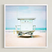 "8th Street Tower" - Art Print in Coastal Blue by Shannon Howard - Framed