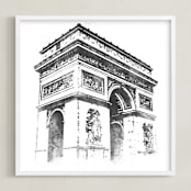 "Arc de Triomphe" - Art Print in Charcoal by Paul Berthelot - Framed