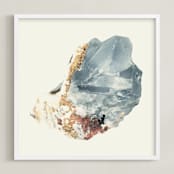 "Rock Study 2 fluorite" - Art Print in cream and gray by Baumbirdy - Framed