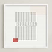 "Folded Lines" - Art Print in White by Jennifer Morehead - Framed