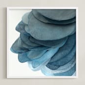 "Sky Pebbles 5" - Art Print in Sea blue by Jenny Phillips - Framed