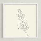 "Lupine" - Art Print in charcoal on ivory by Jorey Hurley - Framed