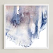 "Sweet Melancholy" - Art Print in Blue Smoke by Helen Halik - Framed