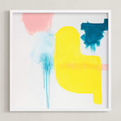 "Sometimes I Wish Beginnings Were Ends" - Art Print in Yellow by Jaime Derringer - Framed