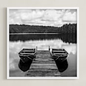 "Row Boats" - Art Print in White by Keely Norton Owendoff - Framed