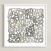 "Earthy Abstract" - Art Print in Sandstone by Tanya Lee Design - Framed