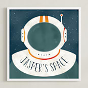 "Space to Explore" - Personalized Art Print in Galaxy by Heather Schertzer - Framed