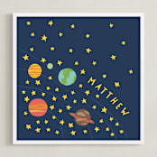 "space case" - Personalized Art Print in Classic Solar by Betsy Siber - Framed