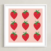 "Strawberry" - Art Print in Blush Pink by Kerry Doyle - Framed
