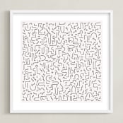"Neurons" - Art Print in Charcoal by Katie Zimpel - Framed