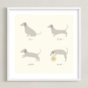 "Good Dog" - Art Print in Biscuit by Alexandra Cohn - Framed