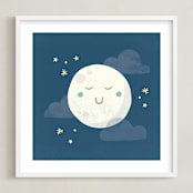 "Goodnight moon" - Art Print in Night Sky by Annie Holmquist - Framed