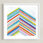 "Converge" - Art Print in Rainbow by melanie mikecz - Framed