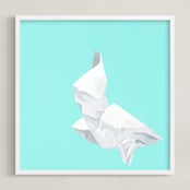 "Said and Done" - Art Print in bright aqua by J. Wink - Framed