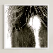 "Apache Jack" - Art Print in Dark Brown/Black and White by Leslie Le Coq - Framed