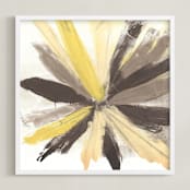 "Bright Star Series 1" - Art Print in Neutral  by Angela Simeone - Framed