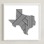 "State Lines, Texas" - Art Print in Black by Owl and Toad - Framed